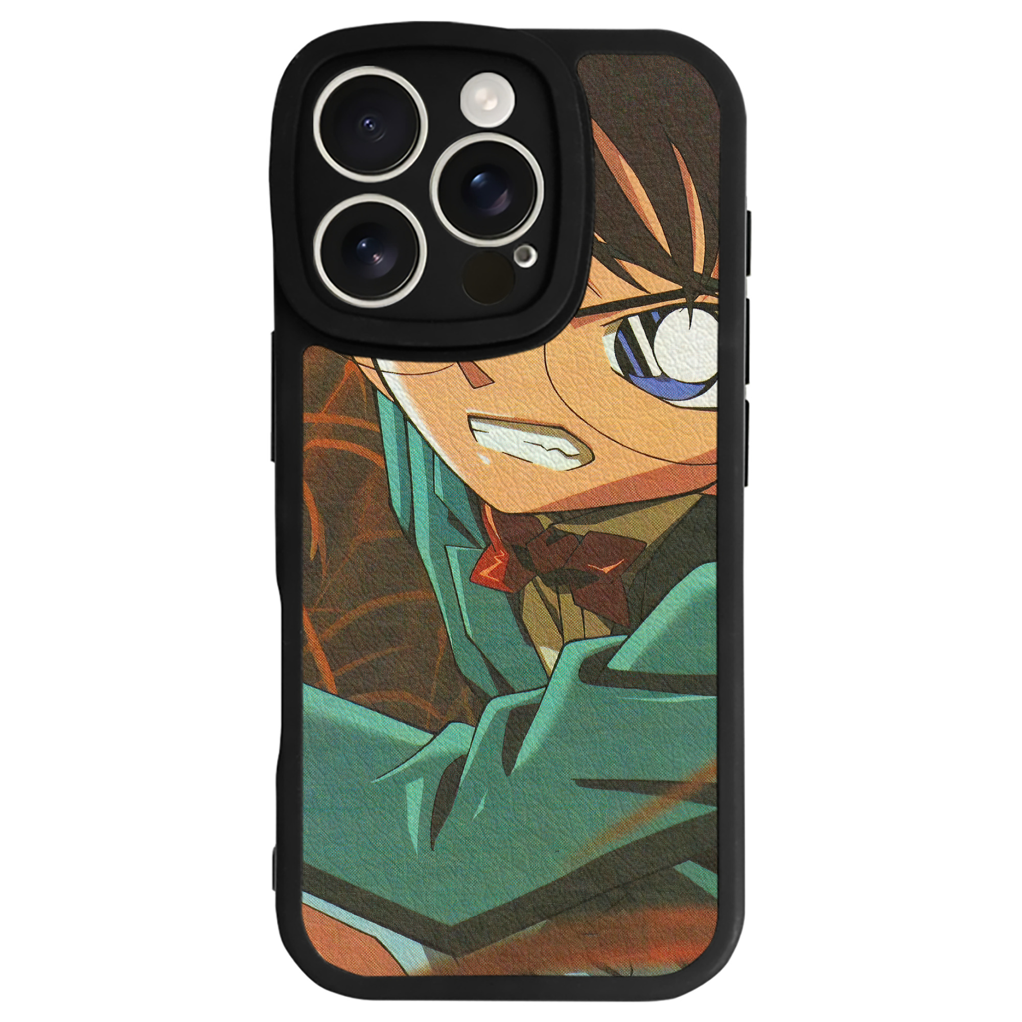 （画像用） 名探偵コナン Detective Conan 【iPhone 16シリーズ対応】シリコンスマホケース（レザー調） 材質：シリコン